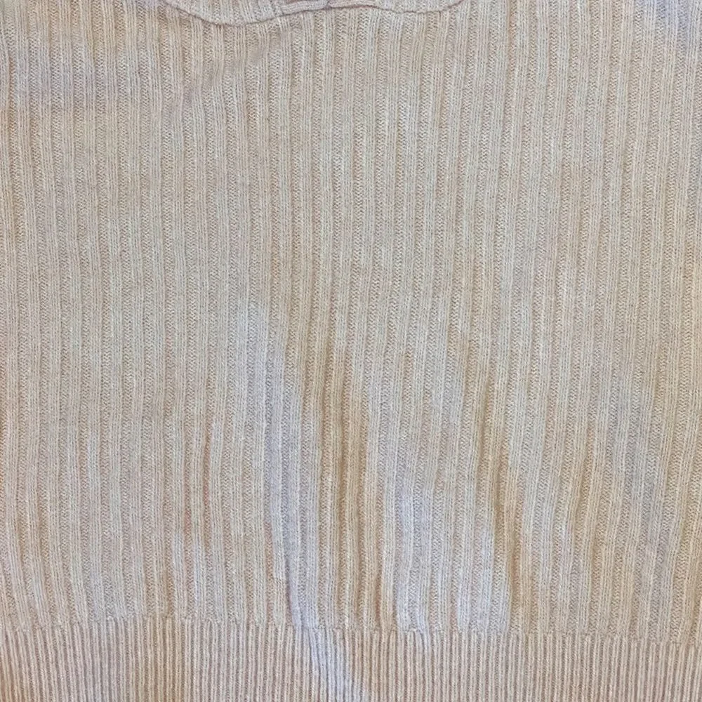 Aerie offline alpaca blend cropped hoody ribbed sweater pink L